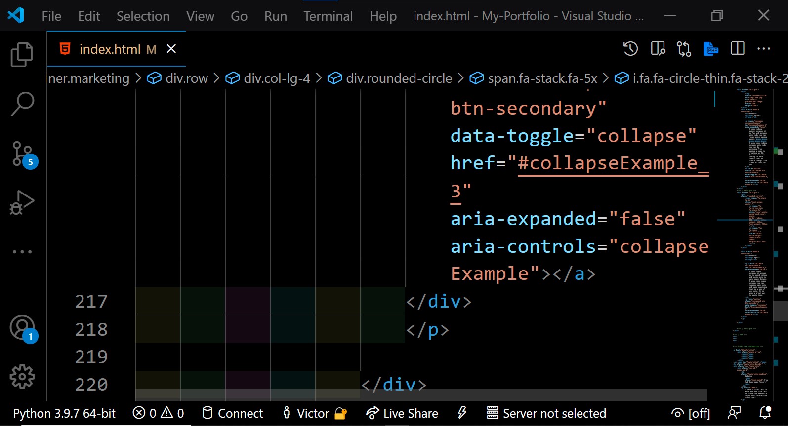 My Code For Index.html