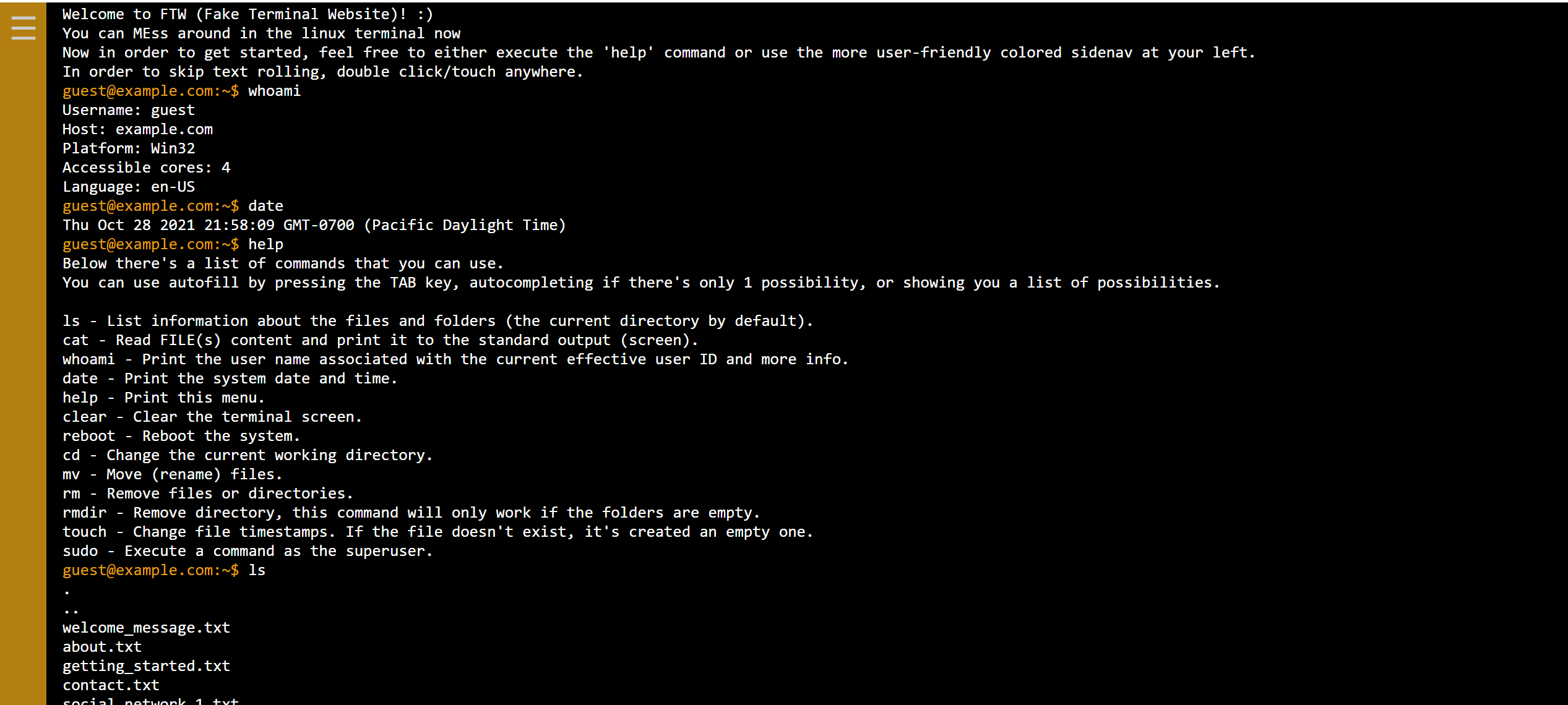 Picture pf my interractive command shell